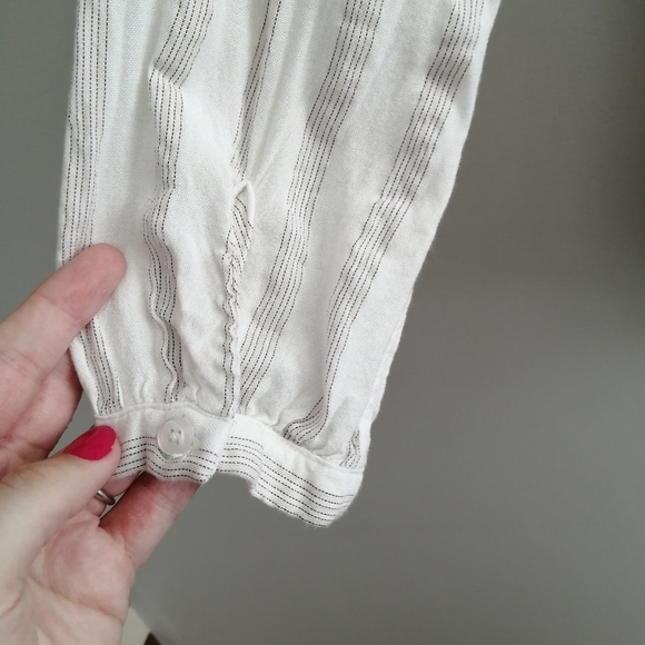 Rails Eloise Button Up in Carrera Metallic Stripe White Mandarin Collar Small - Picture 8 of 15